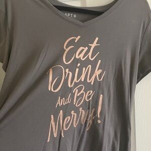 Apt. 9 Charcoal Tee with Rose Gold Script